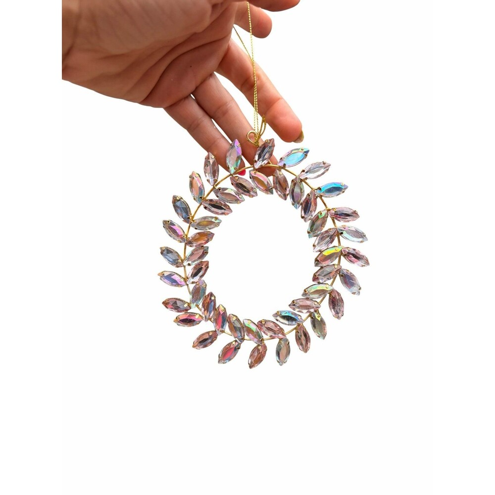 Macy’s Holiday Lane Shimmer and Light Jewel Wreath Ornament